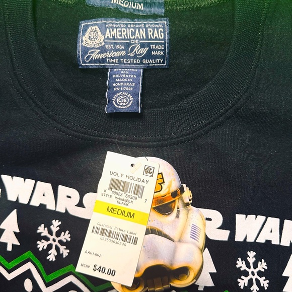 Star Wars Christmas Theme American Rag Crewneck. with Tags! - Picture 3 of 4